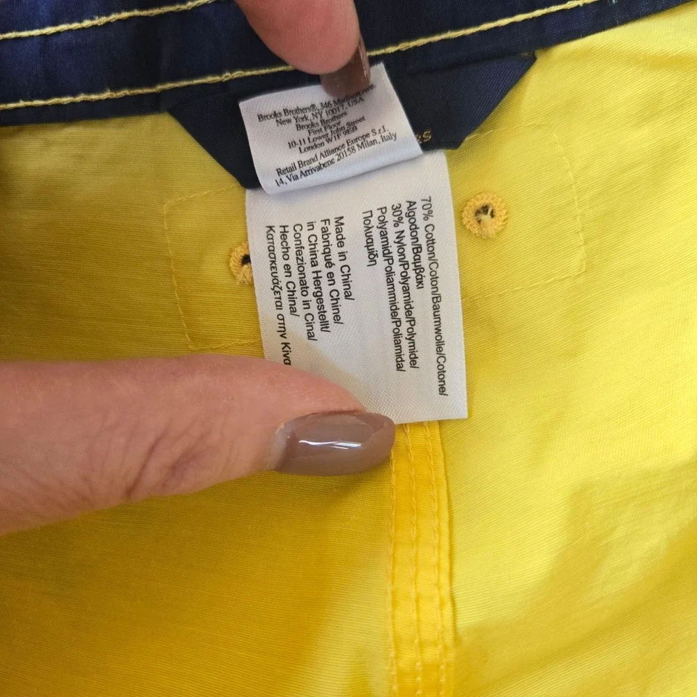 Brooks Brothers 346 Mens Yellow Cotton Nylon Board Shorts Swim Trunks Size 40
